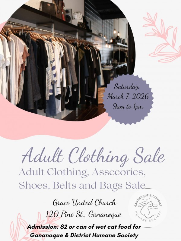 Human Society Adult Clothing Sale